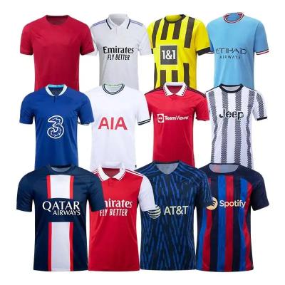 China Sets Sets Quick dry short sleeve soccer kit t shirt Jersey thai team custom soccer uniform retro football jersey reversible soccer jersey for sale