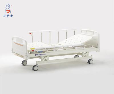 China A-5 Metal Triple Function Hospital Bed, 3 Height Adjustable Crank Manual Medical Patient Bed for sale