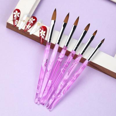 China Missbloom 6Pcs Finger Nail Art Purple Waves Handle Acrylic Nail Art Liner Brush Crystal Pen Manicure Painting Tool Kit for sale