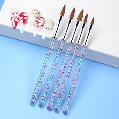 China Acrylic Nail Art Liner Brush Painting Drawing Handle Art Missbloom 5Pcs Finger Nail Carving Crystal Pen Manicure Set for sale