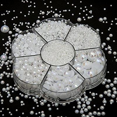 China Missbloom Hot Selling Flatback Finger Nail Art Nail Beads Nail Art Charm White Colorful Beads For Accessories for sale