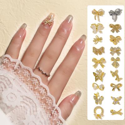 China Nail Art Missbloom High Quality Finger Nail Designs Art Decoration Butterfly Rhinestone Bowknot Accessory For Nails Charms Zircon for sale