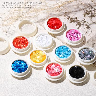 China Art Glitter Acrylic Accessory Missbloom Valentines Nail Designs Art Decoration Love Heart Finger Nail Sequins For Nails for sale