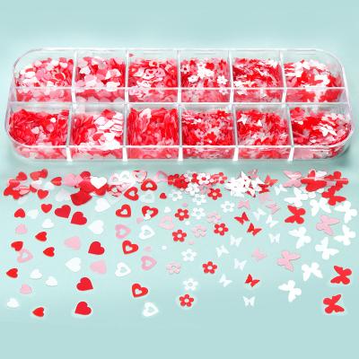 China Loose Colorful Missbloom Valentine Nail Art Heart Nail Glitter Sequins Flower Red Star Butterfly Finger Nail Glitter Decoration for sale