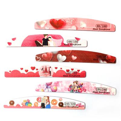 China Missbloom Valentine Nail File Custom Logo Nail Tool 100/180 Professional Red Nailfile Manicure Nail Tool for sale