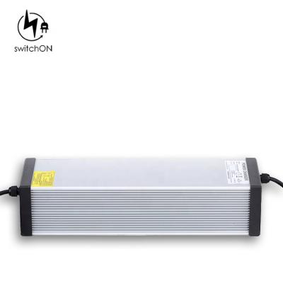 China LED indicator deep cycle scooter weeder Eradicator 48V LiFePO4 lithium battery charger 58.4V 25A 16S for sale