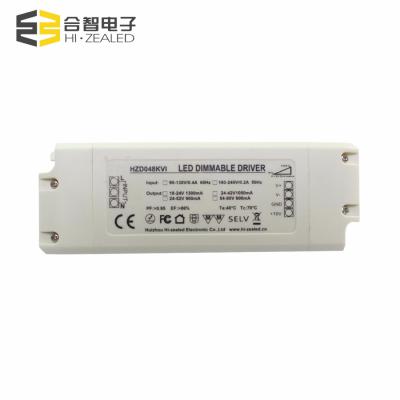 China LED ceiling/panel/downlight ect. dimming led output 24-42v 60-80v 600ma 700ma 900ma 0-10v driver isolated dimmable led power supply led driver 48w for sale