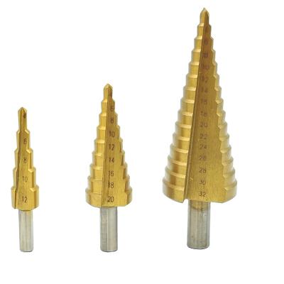 China Hot Selling Metal Step Drill Bits HSS Power Tools HSS Wood Metal DIY Drilling Titanium Original Core Type for sale