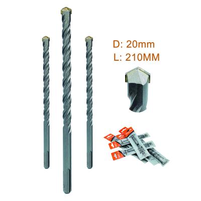 China Masonry Drilling Stock 20 Mm Concrete Drill Bit 210mm Length SDS Plus Slot Masonry Hammer Drill Bit for sale