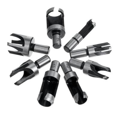 China 8PCS Hole Plug Cutter Wood Drill Bit Set Wood Finger Round Shank Maker Drilling Cutting Tools for sale