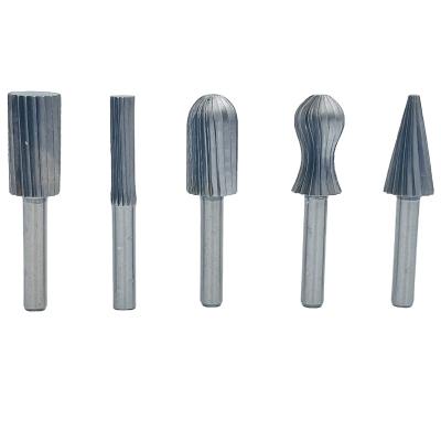 China 5pcs 6mm Drilling Wood Leg Backing Steel Engraving Grinding Bit Desktop File Rotary Rasp Bit For Rotary Tools for sale