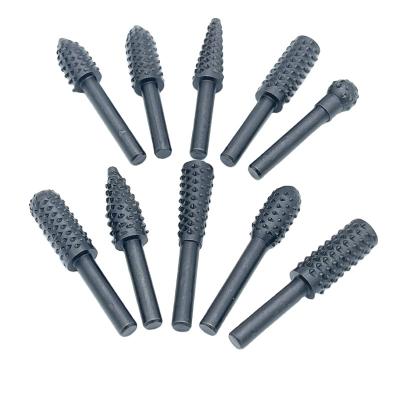 China 10Pcs 6mm Drilling Wood Round Shank Rotary Rasp Set Working Wood Drill Bit Folder Grinding Rotary Cutter for sale