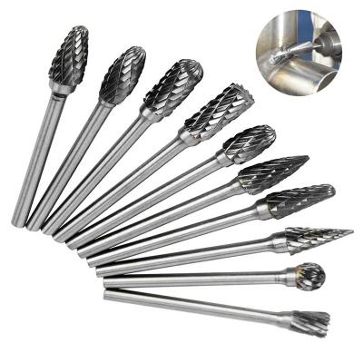 China Metal Drilling 6mm Shank Folder Tungsten Carbide Rotary Burr Rotary Cutter File Set Engraving Tool for sale