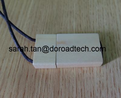 China Wooden USB Flash Drives, Wood USB Memory Sticks, USB Pen Drive with String for sale