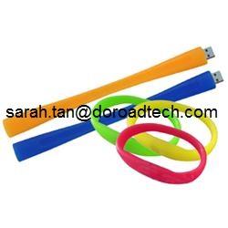 China Bracelet USB Flash Drives Made by Silicone, 100% New and Original Memory Chip DR-FS139 for sale