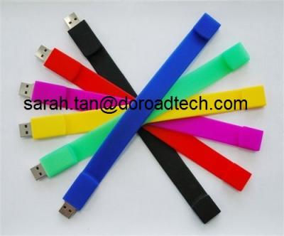 China Customized 100% Real Capacity Silicone Bracelet USB Flash Drives for sale