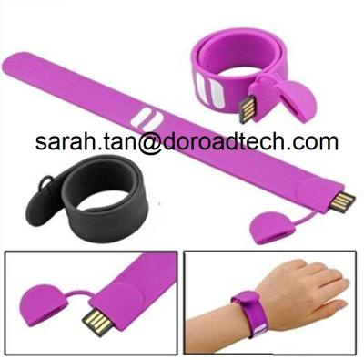 China High Quality Silicone Bracelet USB2.0 Flash Pen Drive Customized Logo Printing for sale