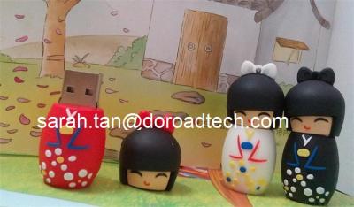 China Cute Doll Shape 3D Soft PVC USB Flash Disk, USB Flash Drives for sale