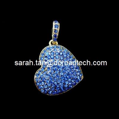 China Heart Shaped Pendant Jewelry True Capacity USB Flash Disks for sale