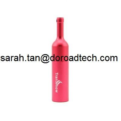 China Original High Quality Real Capacity Red Wine Bottle Metal USB Flash Drives for sale