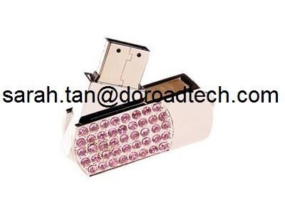 China Novelty Diamond Swivel Promotional Gift High Quality Full Capacity USB Flash Drive for sale