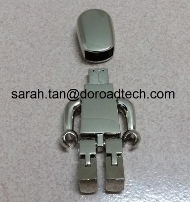 China High Quality ALL Metal Robot USB Flash Drive 2.0, Gift USB Drives with Laser Printing Logo for sale