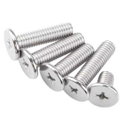 China Pan 304 stainless steel m2 M2.5 M3 M4 M5 M6 phillips screw bolts flat thin head cross machine screws for sale