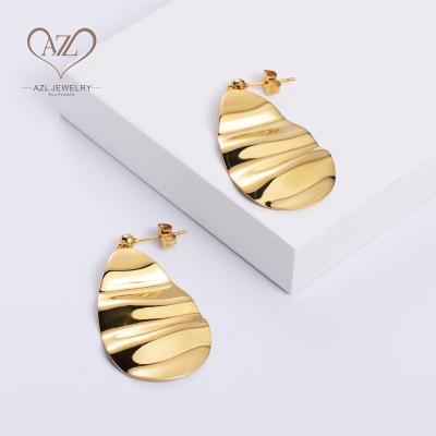 China Environmentally Friendly 2020 Trend Statement Stainless Steel Drop Wave Earrings Women's Fashion Party for sale