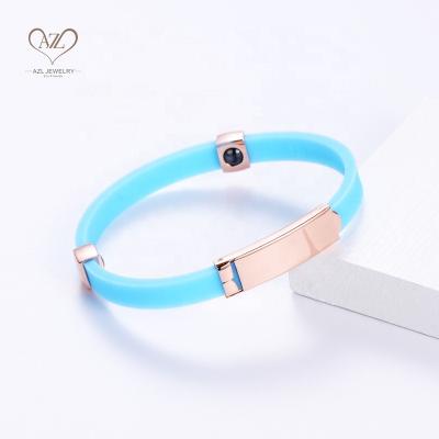 China Wholesale AZL Pulseira Silicone Wristband Adjustable Bracelets Environmentally Friendly Light Blue Women Man Unisex for sale