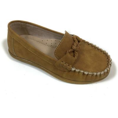 China Outdoor Flat Moccasin Girls Leather Casual Shoes Leather Flat Loafers Shoes For Kids for sale