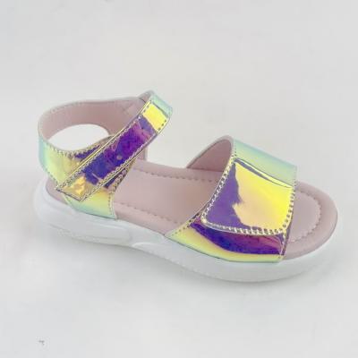 China Lightweight new design OEM PU EVA outsole custom shiny upper sandals for kids for sale