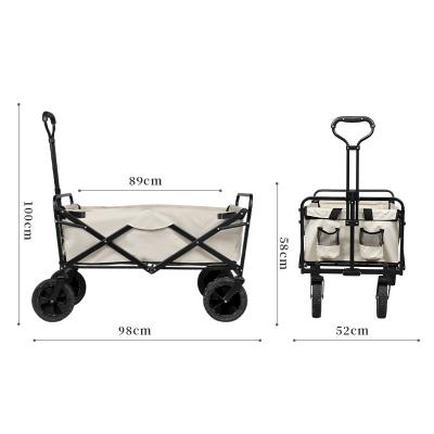 China Folding Durable Portable Outdoor Trolley Light Camp Camping Caddy Multifunctional Stall Trolley for sale