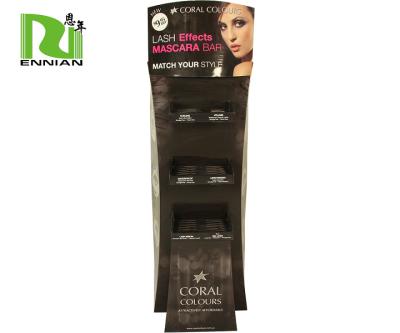 China Eco-Friendly Customized Floor Cardboard Cosmetic Display Stand Eco-Friendly For Makeup MAC for sale