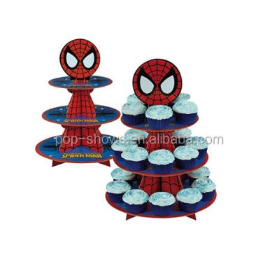 China Personalized Rotating Cupcake Paper Rack Stands Custom Cardboard Cake Counter Display for sale