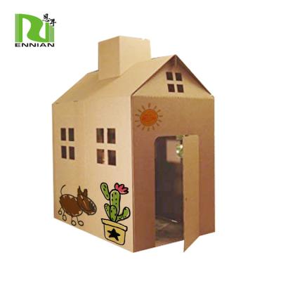 China Single Sided Kids Intelligence Toys Recycled Cardboard Game House for sale