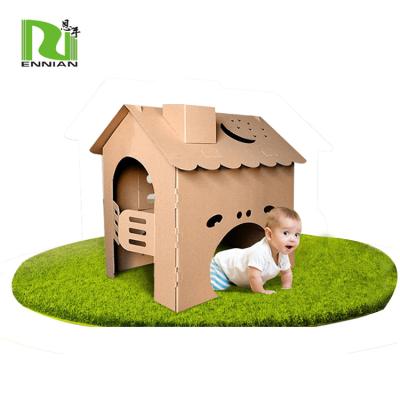 China Single Sided Glamorous Pos Cardboard Craft House For Kids Playhouse for sale