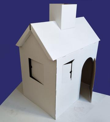 China Single Sided Kid Toys Play Cardboard House Cardboard Playhouse for sale