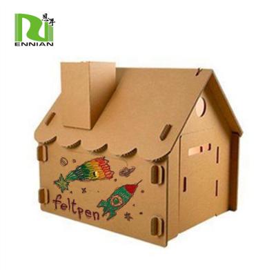 China Single Sided Professional Cardboard Paper Furniture Manufacturer Custom Playhouse For Kids for sale