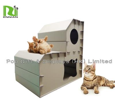 China Double Floor Corrugated Cardboard Pet House / Sustainable Pet Furniture Lining Board for sale