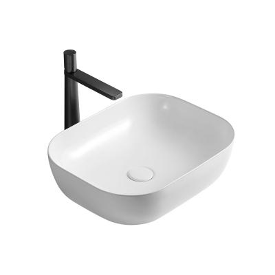 China Modern hot sale small size bathroom sinks ceramic countertop basin washbasin square sixe model for you to choose for sale