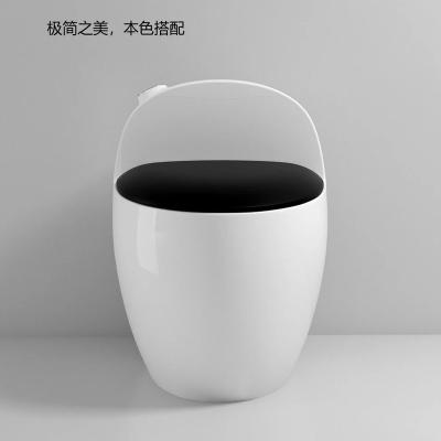 China Double-Flow White Ceramic Egg-Shape One-Piece Toilet With UF Black Cover Sipnonic Strap 300/400 Mm S13 Model Number for sale