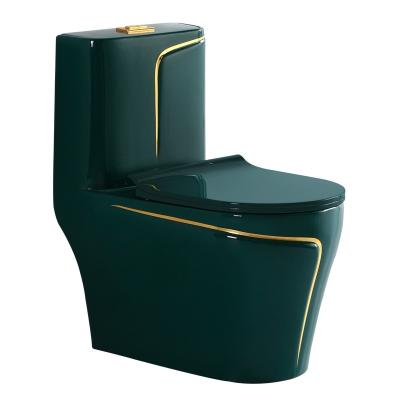 China Chinese Ceramic Sanitary Tolet Siphonic Toiletries Double-Flow One-Piece Bathroom Luxury Sale Green OEM for sale