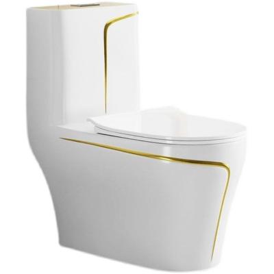 China Double-flow style high quality luxury white color ceramic one piece toilet, color customization for sale