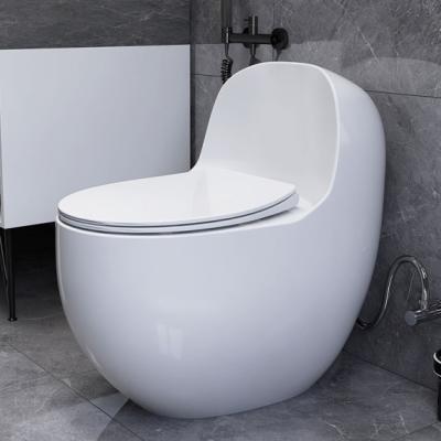 China Sanitary Double-flush New Product Bathroom Care Egg Shape White Color Siphonic One Piece Ceramic Toilet for sale