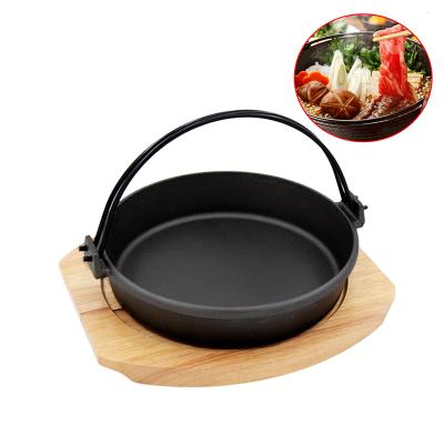 China Sustainable Outdoor Cookware Cast Iron Stew Pot Slow Cook Energy Saving Japanese Sukiyaki Cast Iron Pot for sale