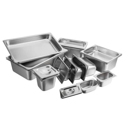 China 201 Stainless Steel Commercial Kitchen Equipment Hotel Food Container Restaurant Equipment SS201 Gastronorm Thickened And Durable Pans for sale