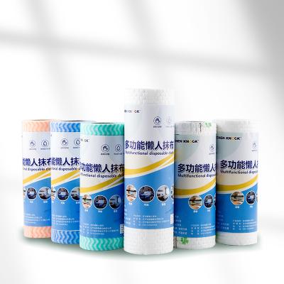 China Sustainable Biograded Wiper Disposable Colored Nonwoven Fabric Roll Disposable Cleaning Cloth for sale