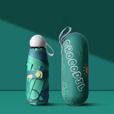 China Luxury colorful pocket portable umbrella mini uv protection foldable umbrella with customable logo prints for sale