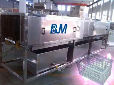 China Long Life Plastic Crate Cleaning Machine For Commercial Turnover Basket / Box for sale