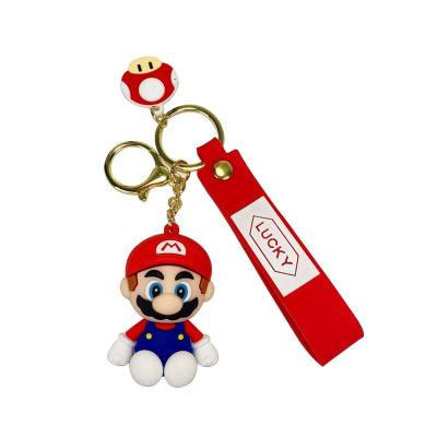 China Cute PVC Rubber Super Bros Souvenir Gifts Promotion Kawaii 3D Designer Cartoon Mario Key Chain for sale